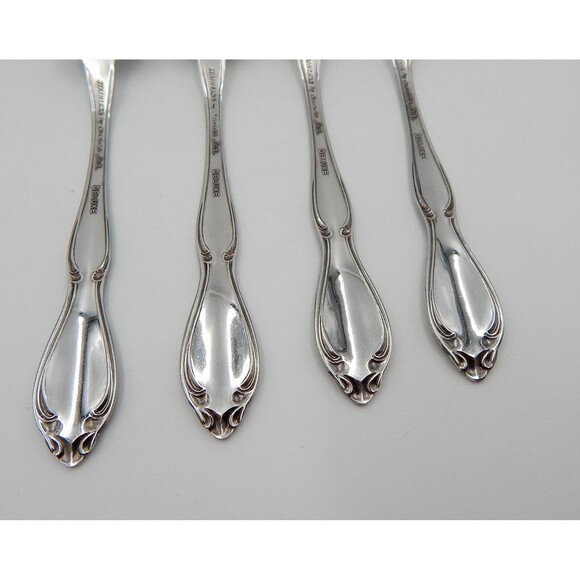 Oneida Strathmore Stainless Salad Forks Deluxe Glossy Flatware Set of 4 - Picture 7 of 10